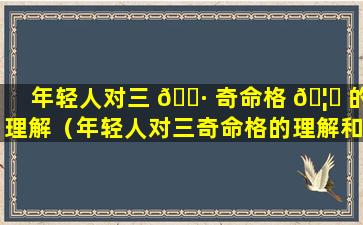 年轻人对三 🌷 奇命格 🦁 的理解（年轻人对三奇命格的理解和看法）